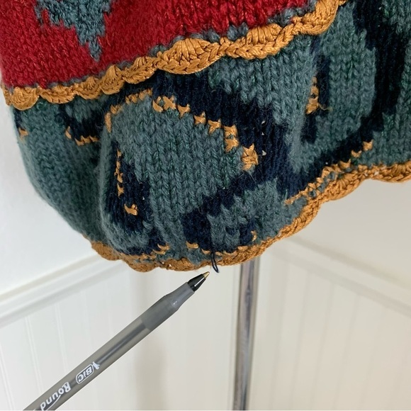 Carole Little Knitwear Button Up Cardigan Sweater Women’s L Colorful Art Fleur - Picture 8 of 16